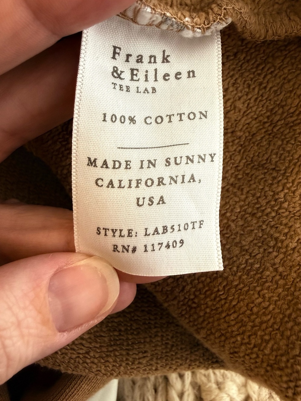 Frank & Eileen Patrick Popover Henley Chai Brown Top Small - Picture 5 of 5